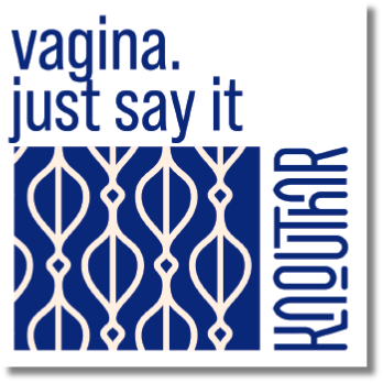 Marketingbureau Amsterdam, branding van Kaouthar met op het plaatje een kaartje met een slogan over de vrouwelijke geslachtsdeel