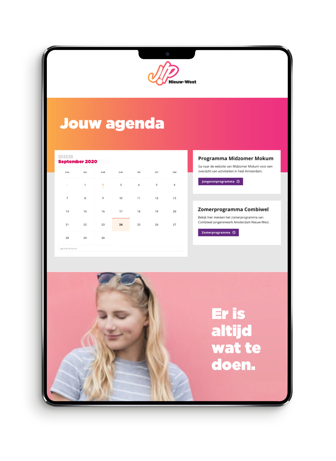 Marketingbureau Amsterdam, JIP Ipad met website